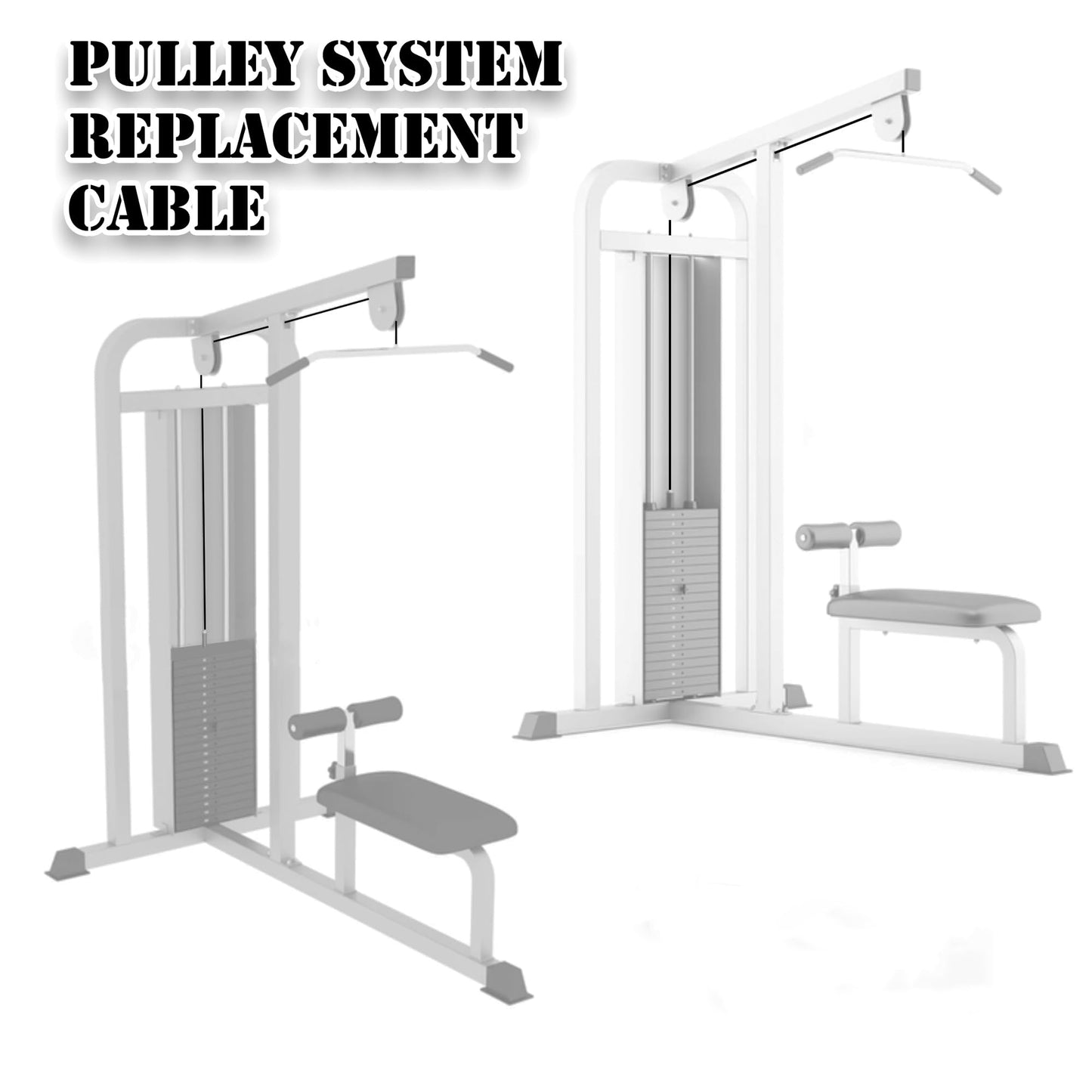 J Bryant Fitness Gym Replacement Cable Fitness Pulley Cable Thick 0.2inch/5mm Heavy Duty Steel Wire Rope for Home Gym Cable Pulley Attachments Machine Accessories (Type-A, 39.3")"