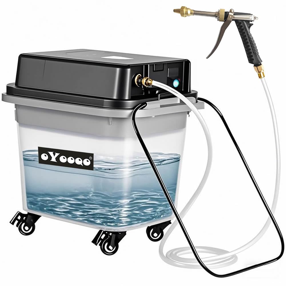 OYOOQO Cordless Pressure Washer - 330 PSI Powerful, 10Gal Built-in Tank, 5-Hour Runtime | Hose-Free Portable Cleaner for Car/Boat/ATV, Patio/Garden, Camping Shower & Outdoor Use