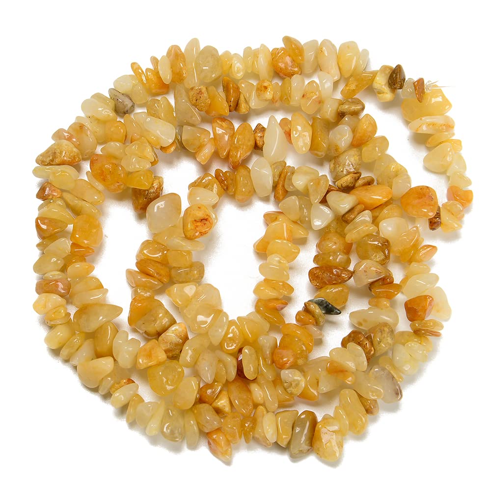 PLTbeads 7-8mm Natural Yellow Aventurine Gemstone Chips Beads Healing Crystals Waist Bracelets Necklace Kit Irregular Stone DIY Crafts Design Jewelry Making