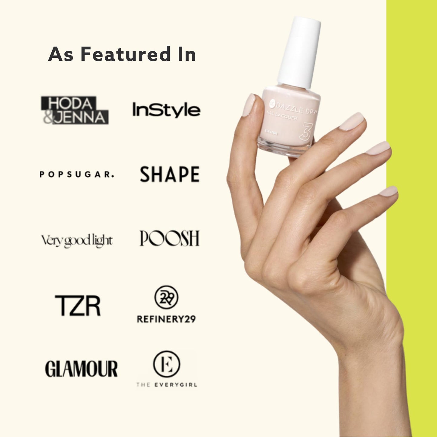 Dazzle Dry Nail Lacquer (Step 3) - Milky Way - An iridescent seashell pink. Semi-sheer shimmer. (0.5 fl oz)