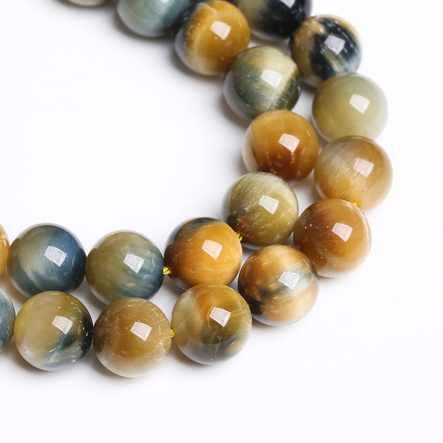 8mm 45PCS Natural Stone Dreamlike Blue Tiger Eye Beads for Jewelry Making DIY Bracelet
