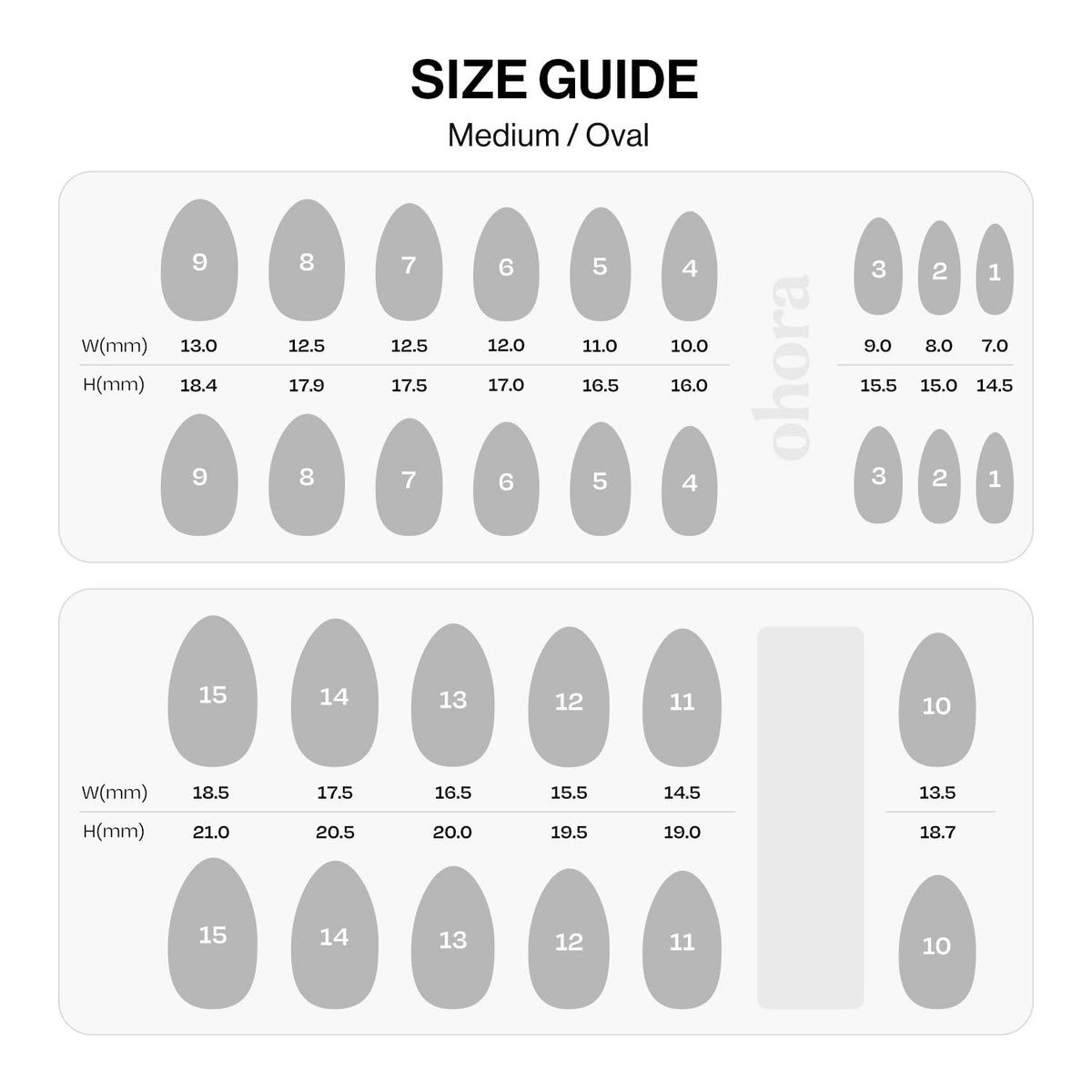ohora Gel Press On Nails (Polka Lady) | Medium Oval, French White | 100% Real Gel, No UV Lamp, No Glue, Non-Toxic | 15 Sizes, 30 Tips | 14-Day Waterproof, Beginner Friendly