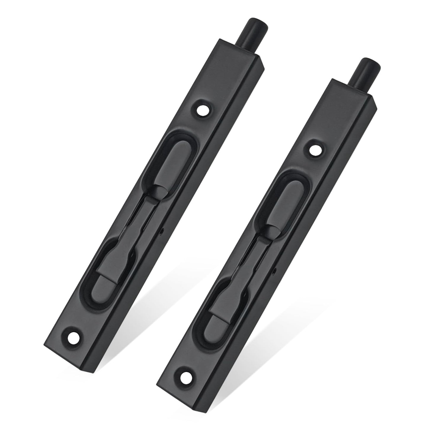 MOSECYOU Flush Bolt French Door Lock 6â, 2 Packs, Bolt Latch for Double Doors, Flip Lever Mechanism, Door Top/Bottom Lock for Sliding/Patio/Storm Door (Black, 6 in. - 2pack)