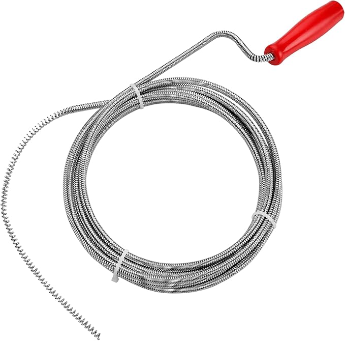 Drain Snake Clog Remover 10 Ft Flexible Metal Plumbing Snake for Sink, Shower, Tub & Bathroom Drain â Removes Hair & Grease â No Chemical Drain Cleaners Needed