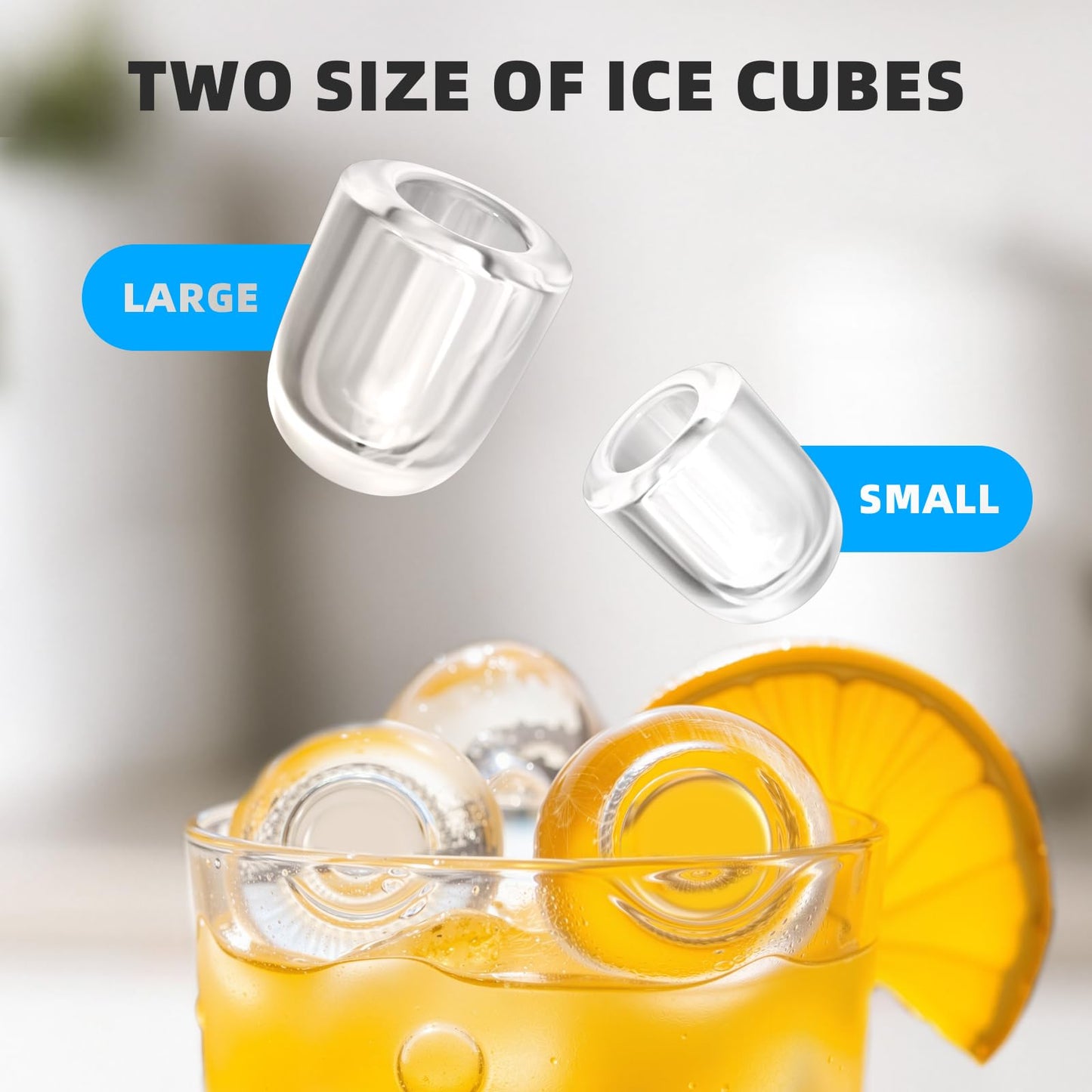 Antarctic Star Ice Maker Countertop, 8 Bullet Ice Cubes in 6 Mins, 26.5 lbs/Day, Self-Cleaning, 2 Sizes, Ultra-Quiet for Home/Kitchen/Camping/RV RED