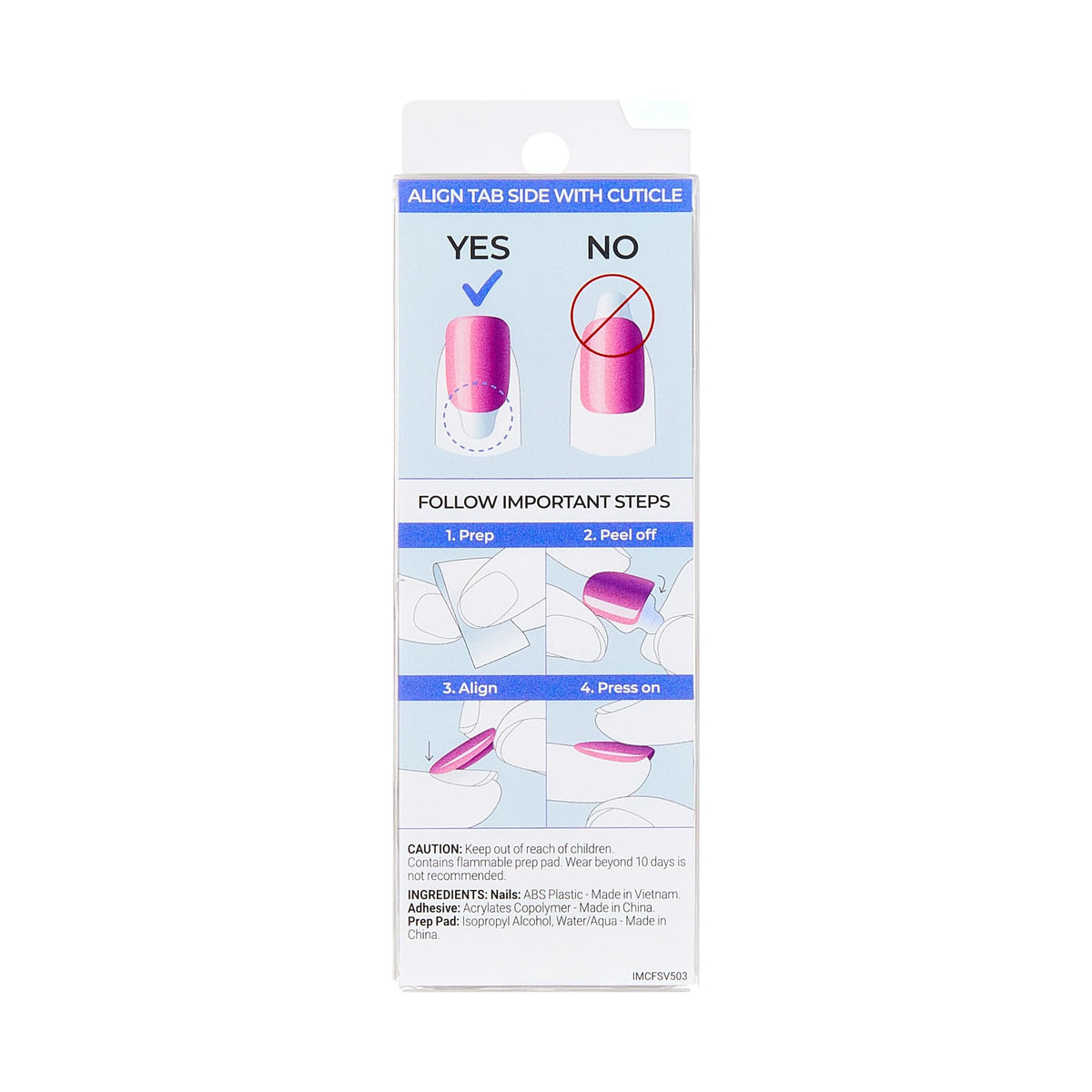 Kiss Impress No Glue Mani Press On Nails, ColorFX, 'Diamond Drip', Pink, Short Size, Oval Shape, Includes 30 Nails, Prep Pad, Instructions Sheet, 1 Manicure Stick, 1 Mini File