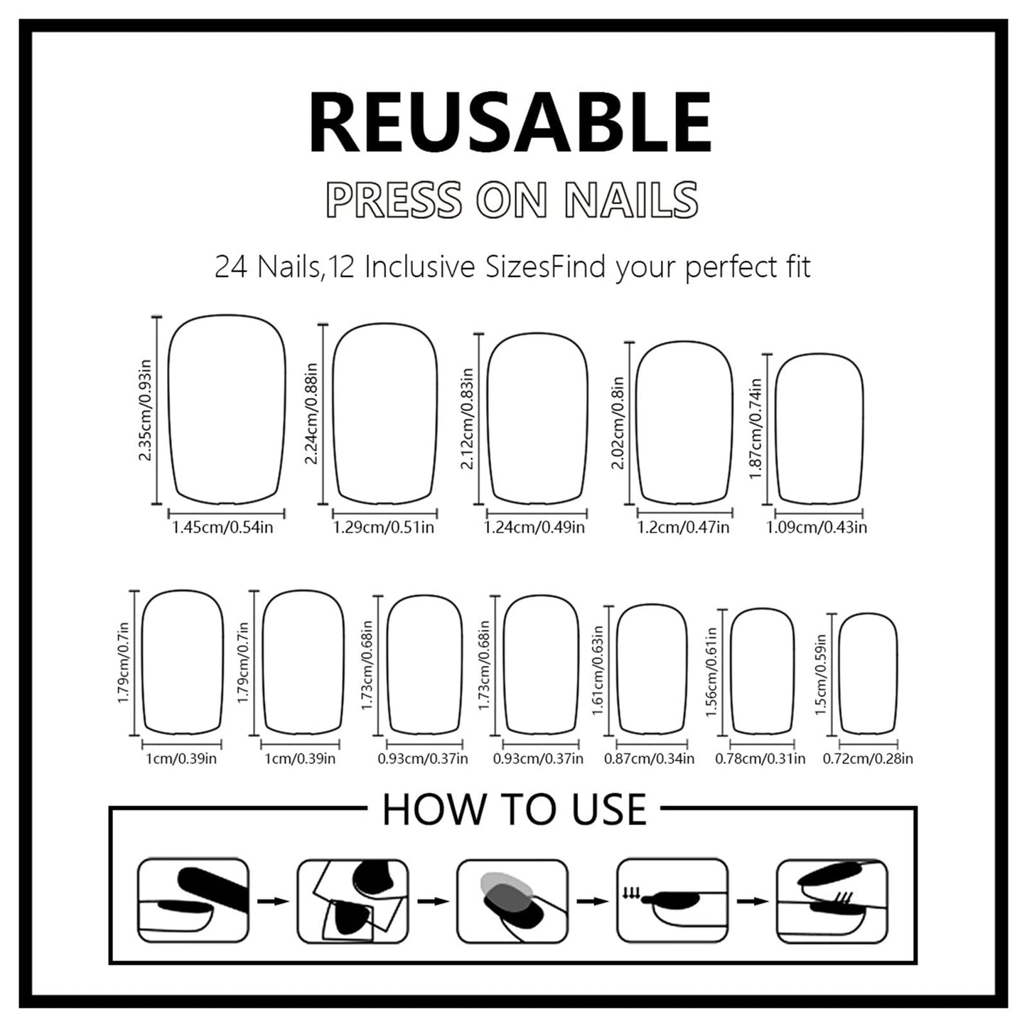 4th of July Press on Nails Medium Square French Tip Fake Nails Polka Dot Silver Glitter False Nails Independence Day Patriotic Nails Full Cover Glossy Stick on Nail for Women Manicure 24Pcs