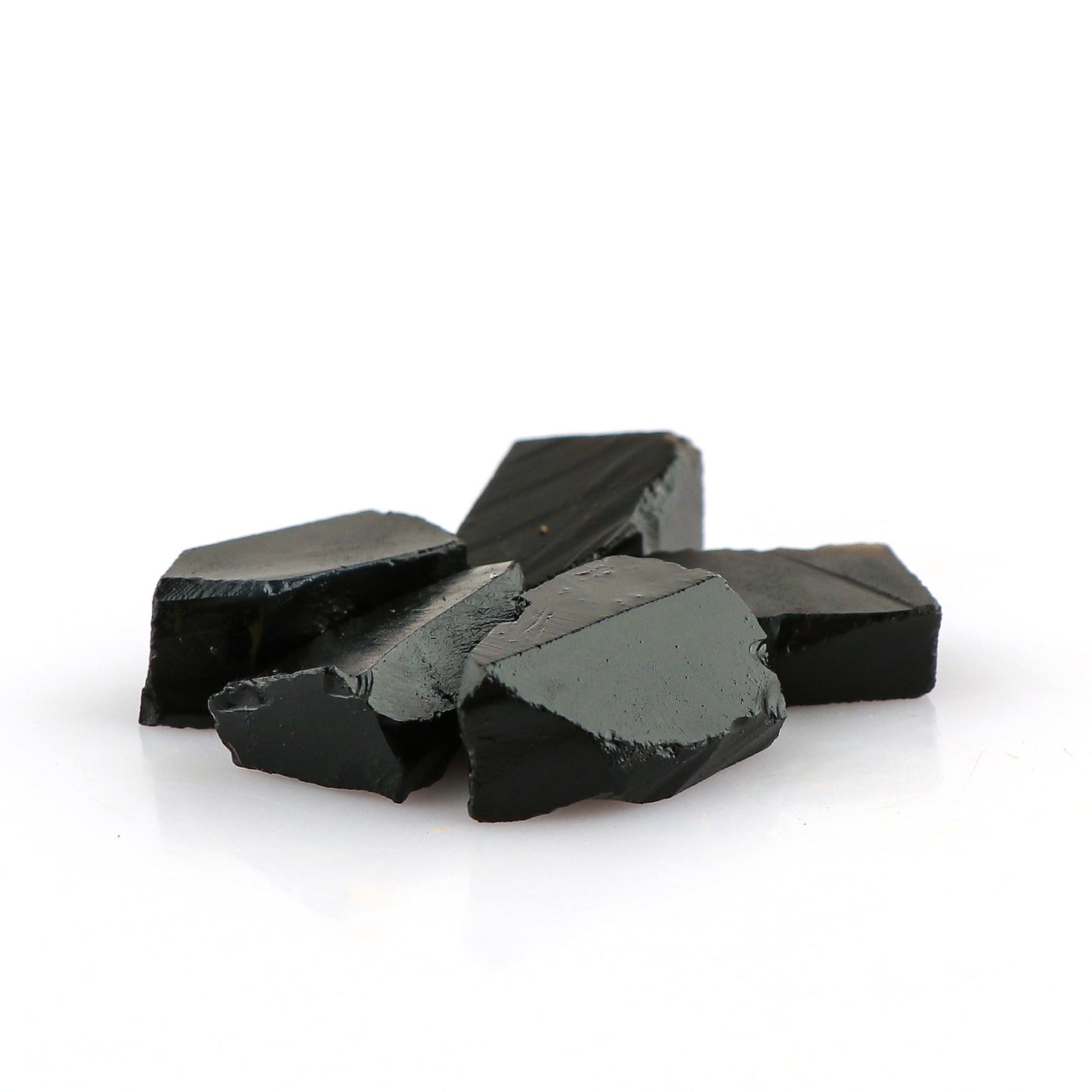 CRYSTALINES 5pcs Wholesale Natural Raw Black Onyx Gemstone, Untreated Rough Stone, Bulk Loose Supplies, DIY Crafts, Jewelry Making, Healing Crystals, Birthstone, Gem Collection, AAA Grade