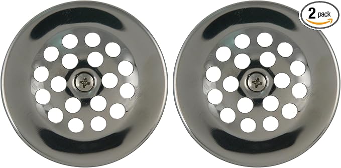 Plumb Pak PP826-64 Bathtub Dome Grid Strainer with Screw, 3", Polished Chrome (Pack of 2)