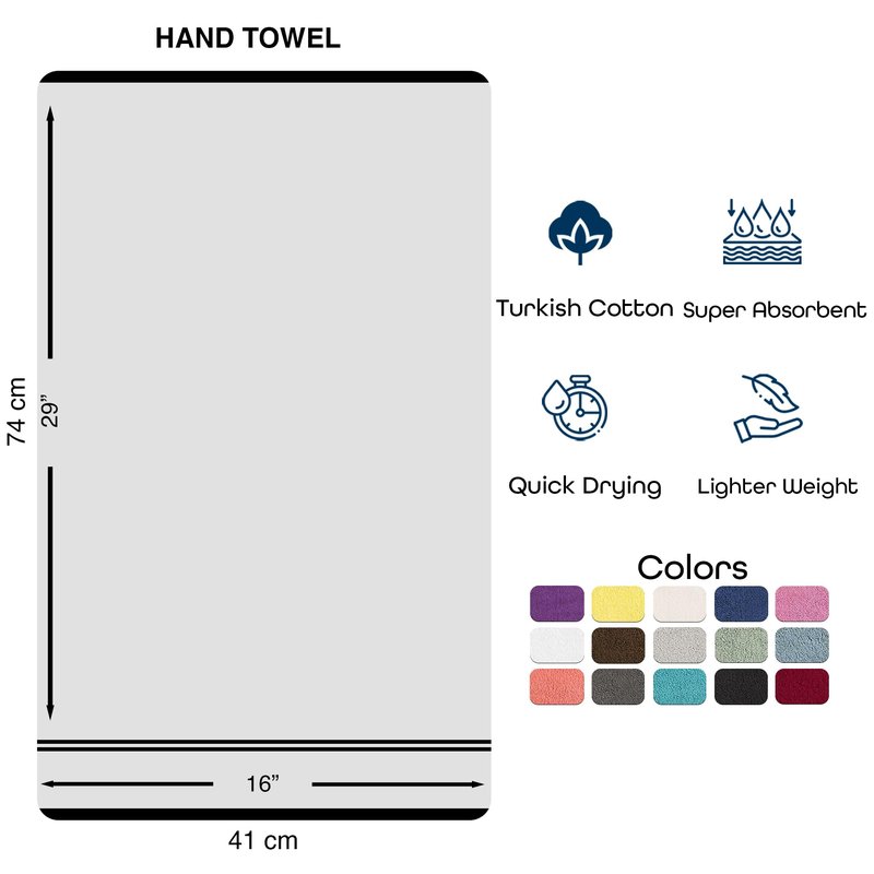 Hawmam Linen White Hand Towels for Bathroom, Set of 4, 16x29 Inch, Premium Turkish Cotton, Highly Absorbent Hotel Collection, Blissful Luxury Spa Feel, White Towels