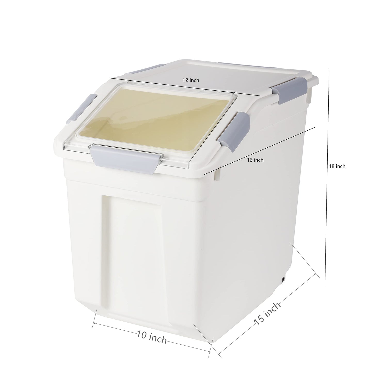 EonTone Flour Storage Container 25 Liters (30 Lb) Pack-6 with Lockable Lid Wheels BPA-Free Ingredient Storage Bins
