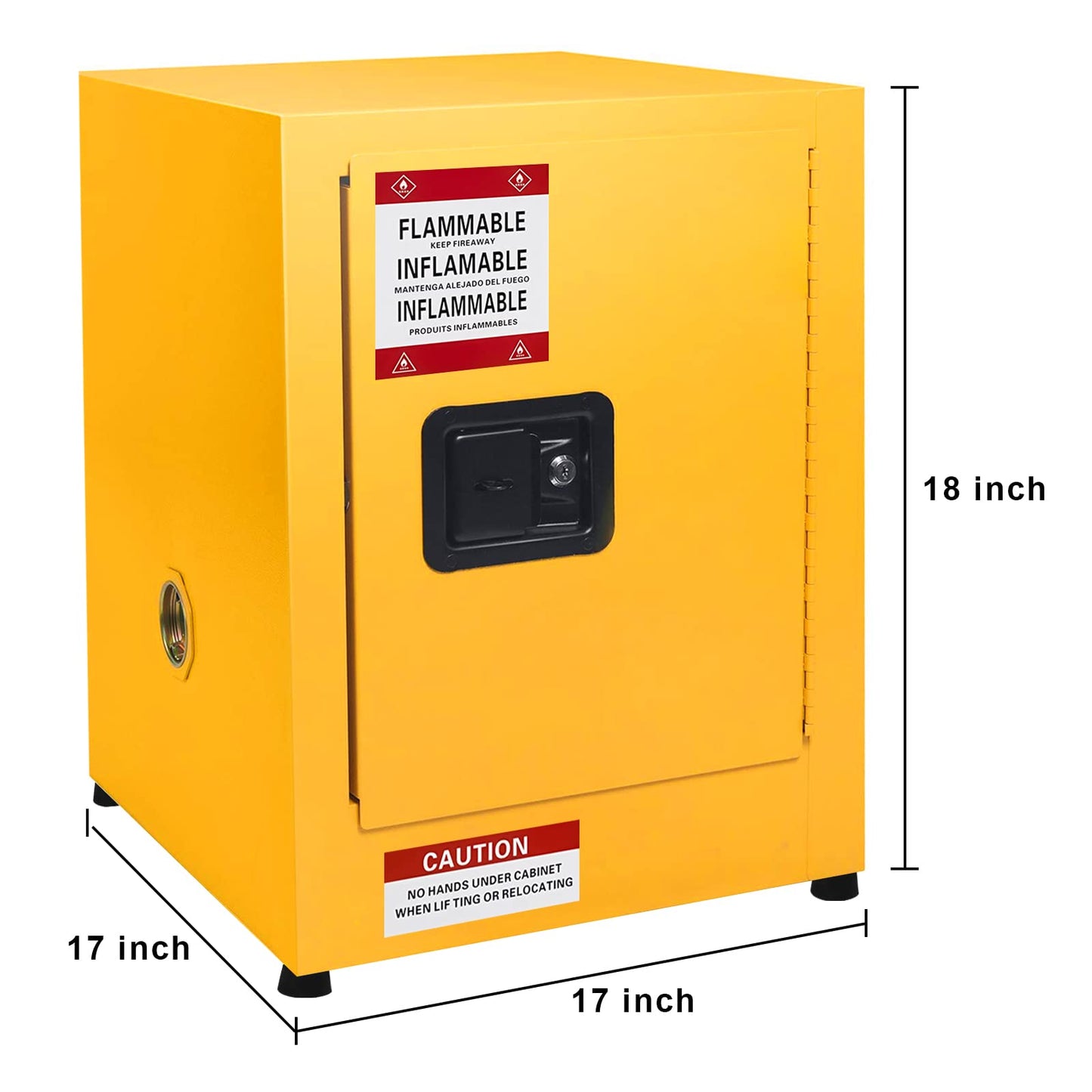 Garvee 17 in x 17 in x 18 in Flammable Cabinet, Hazardous Storage Cabinet Adjustable Shelf Flammable Storage Cabinet