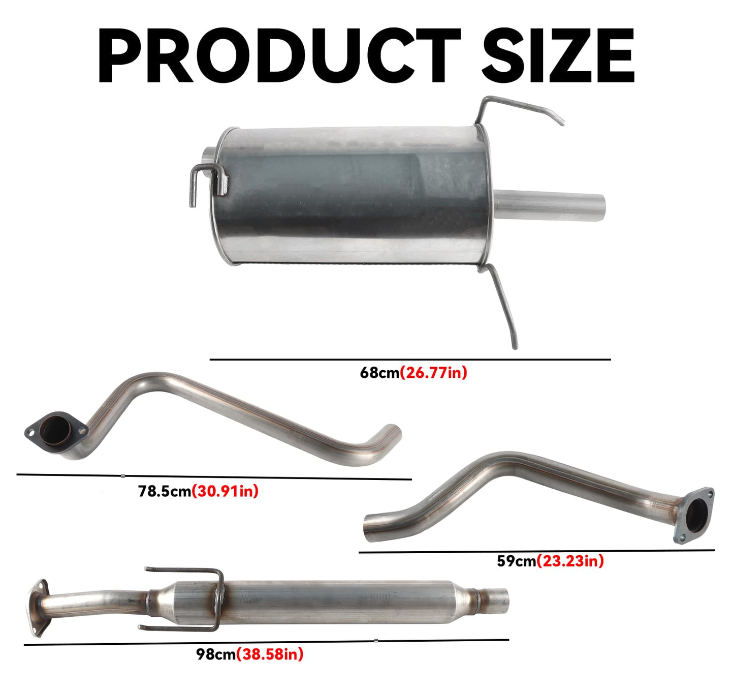 SleYuYir Resonator Pipe Rear Axle Pipe Muffler Exhaust System Replacement Parts for Nissan Sentra 2007 2008 2009 2010 2011 2012 2.0L