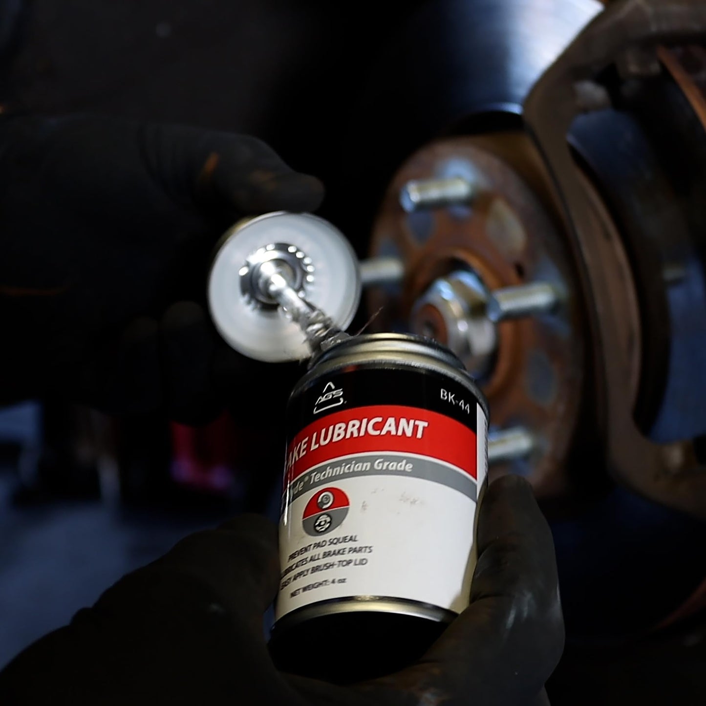 AGS Automotive Solutions 4oz Brush Top SIL-Glyde Silicone Brake Grease - Premium Brake Caliper Grease and Brake Lubricant for Optimal Performance and Longevity
