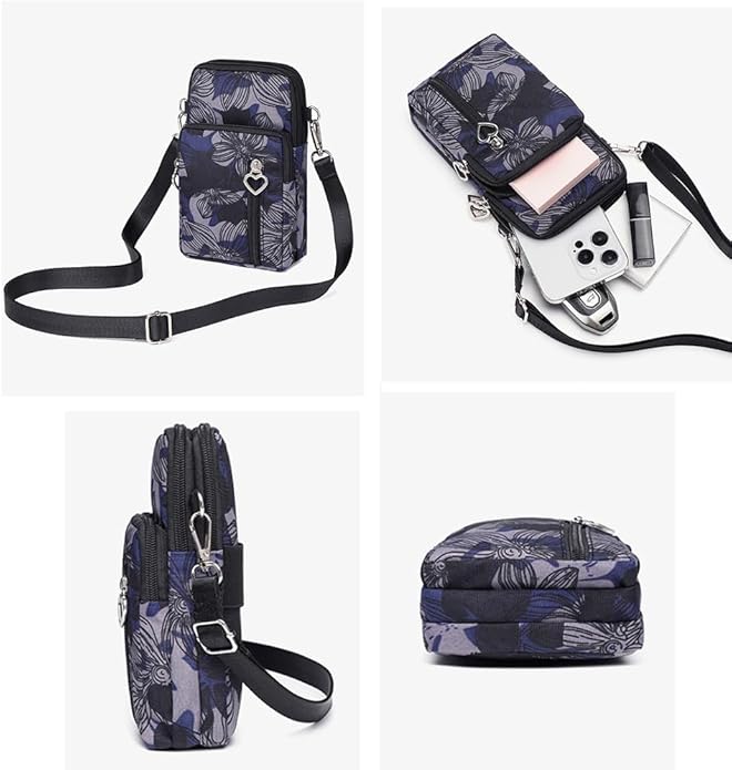 JANKS Small Crossbody Bag for Women - Mini Phone Purses with Crossbody Strap and Wallet - Nylon Arm Bag