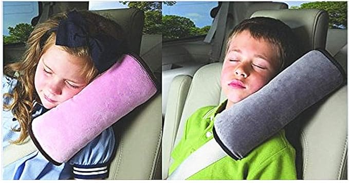 2 pcs Auto Pillow Car Safety Belt Protect, Shoulder Pad, Adjust Vehicle Seat Belt Cushion for Kids ï¼ÂGreyï¼ÂPinkï¼Â