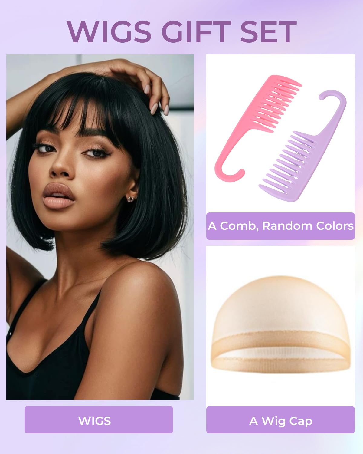 Bob Wig Human Hair with Bangs Glueless 2×1 Lace Closure 100% Human Hair Wigs with Bangs Short Bob Wig Human Hair Straight Wigs for Black Women Closure 180% Density Beginner Friendly(12Inch,Black)