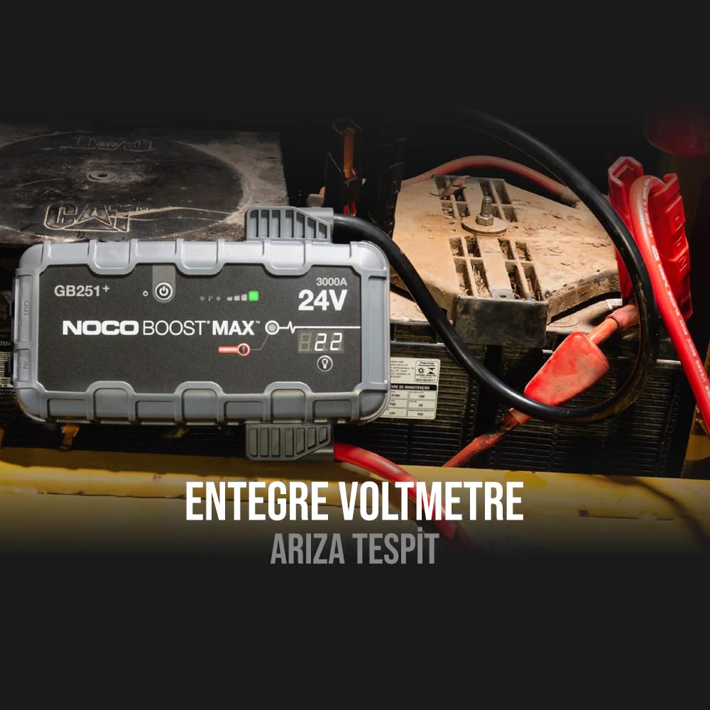 NOCO Boost Max GB251: 3000A UltraSafe Jump Starter – 24V Lithium Battery Booster Pack, Portable Jump Box, Power Bank & Jumper Cables - for 32L Gas and Diesel Engines