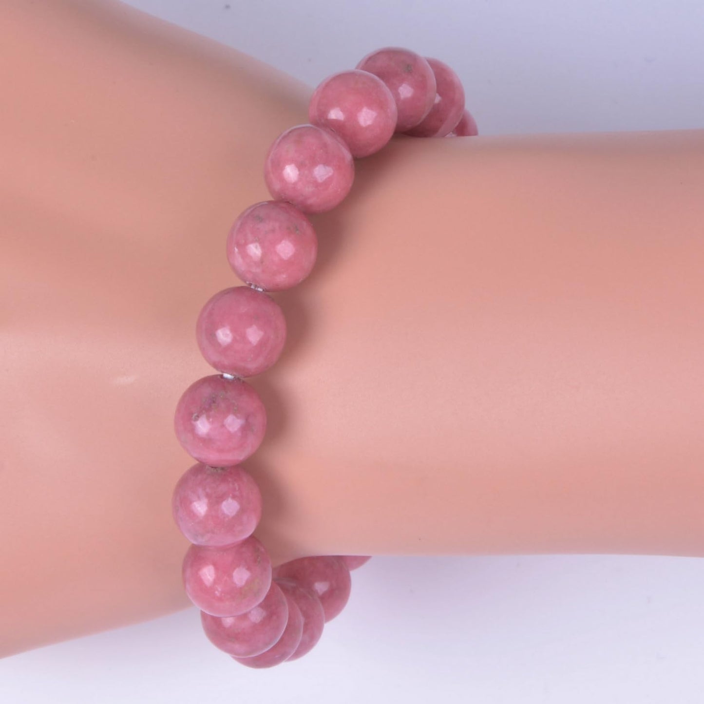 Justinstones AA Thulite Natural Gemstone Crystals Chakra Beads Bracelet Crystal Healing 10mm Round Stretchable Bracelet for Her Gift