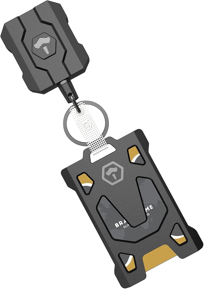 Retractable Keychain Badge Holder with Belt Clip, Heavy Duty Carabiner ID Badge Clip Reel, 31.5â Steel Retractable Cord, 10 oz Reboundï¼Black-1 Pack (with 1 Badge Clip)