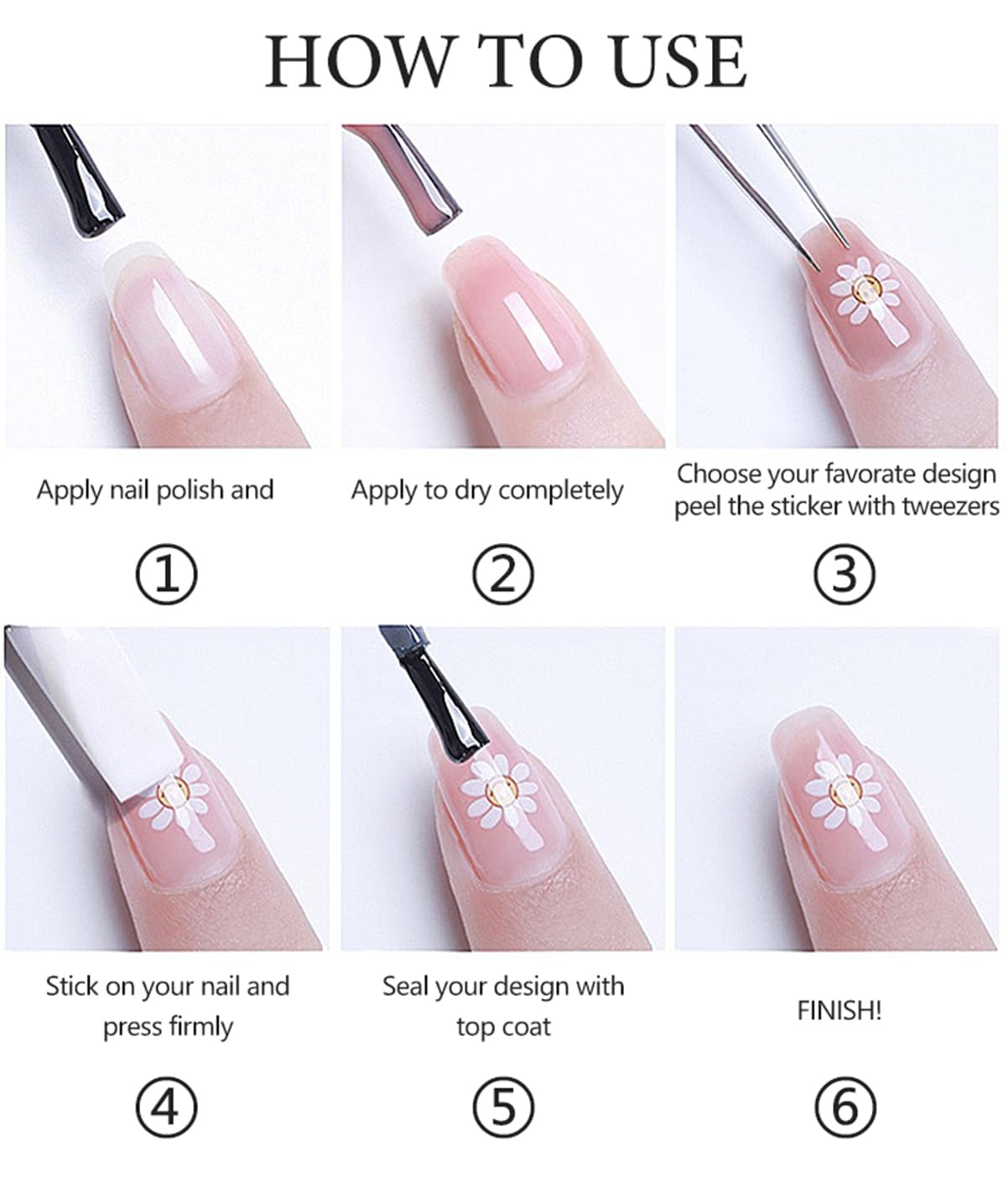 SIMAYKUWA Ribbon Bow Nail Art Stickers, 3-Sheet Nail Decals in Pink White Black Self-Adhesive Valentine's Day Nail Design Nail Supplies Nails Accessories for Women