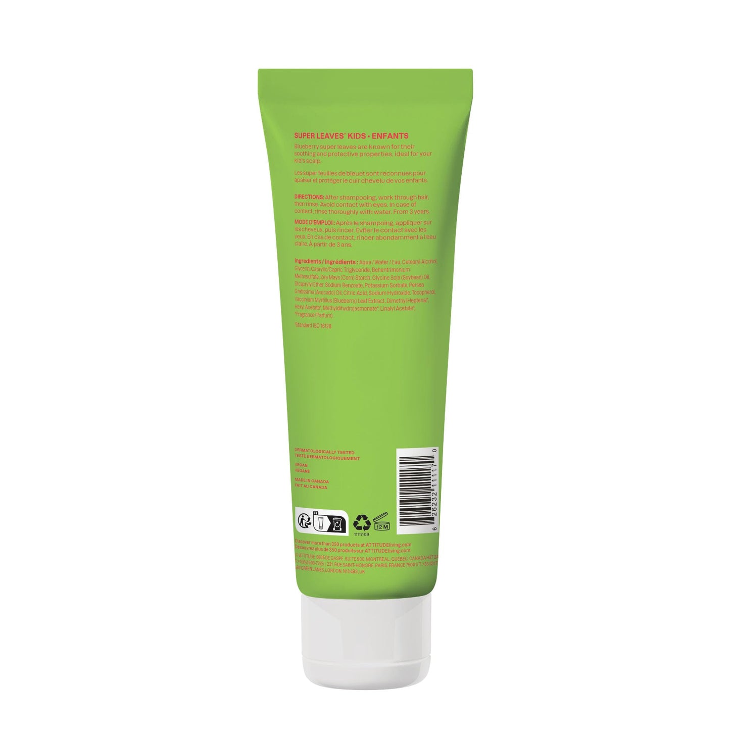 ATTITUDE Natural Conditioner for Kids, Hypoallergenic, Vegan, Plant- and Mineral-Based, Vegan and Cruelty-free, Watermelon & Coco, 8 Fl Oz