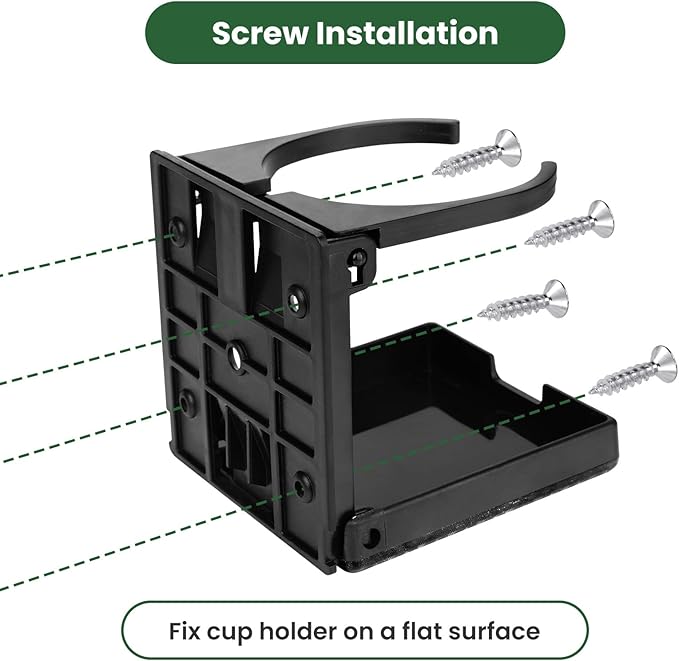 2pcs Adjustable Folding Cup Holder, Car Wall Mount Water Drink Coffee Bottle Holder with Screws, Fit Most Size Mugs Bottle, for Truck RV Van Boat Camper Caravan Marine (Diamond Pattern)