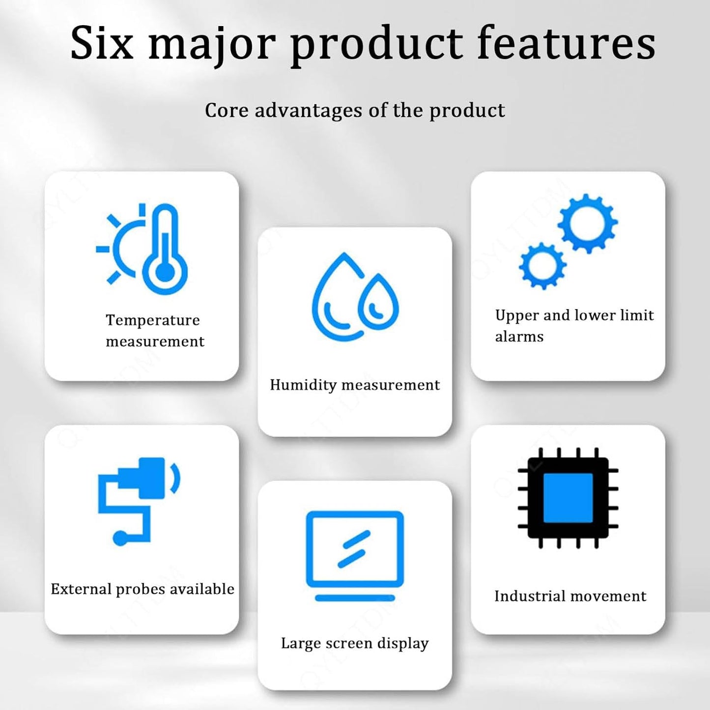 oiakus Digital Thermometer Hygrometer, Upper and Lower Limit Alarm, External Rainproof Probe, -40~80℃, 0~99% RH, Long Range Visualization, for Home, Classroom, Industrial Use