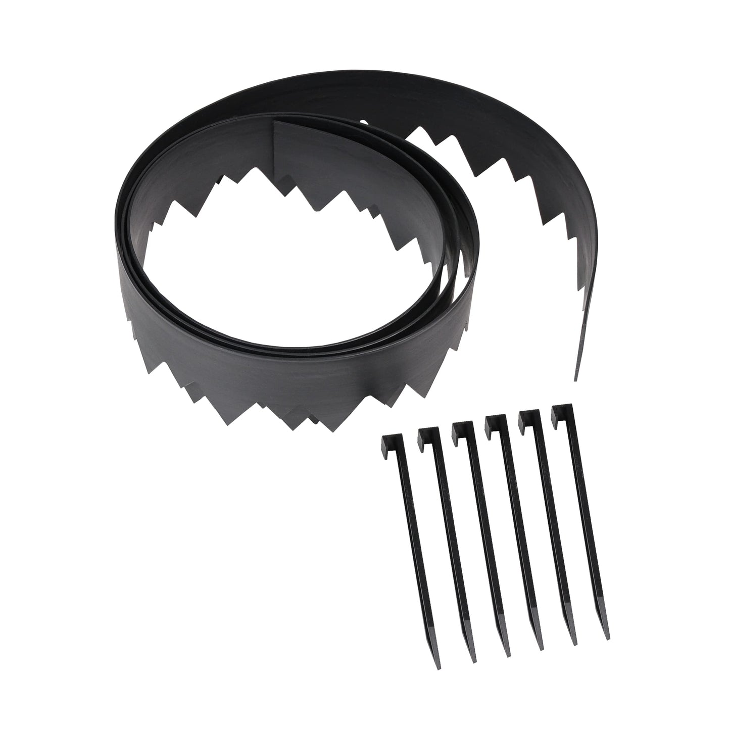 EasyFlex PoundâIn Landscape Edging with Bonus Anchoring Stakes â 20âFoot Plastic Garden Border, 4.5 in. StraightâTop Lawn Edging, Black