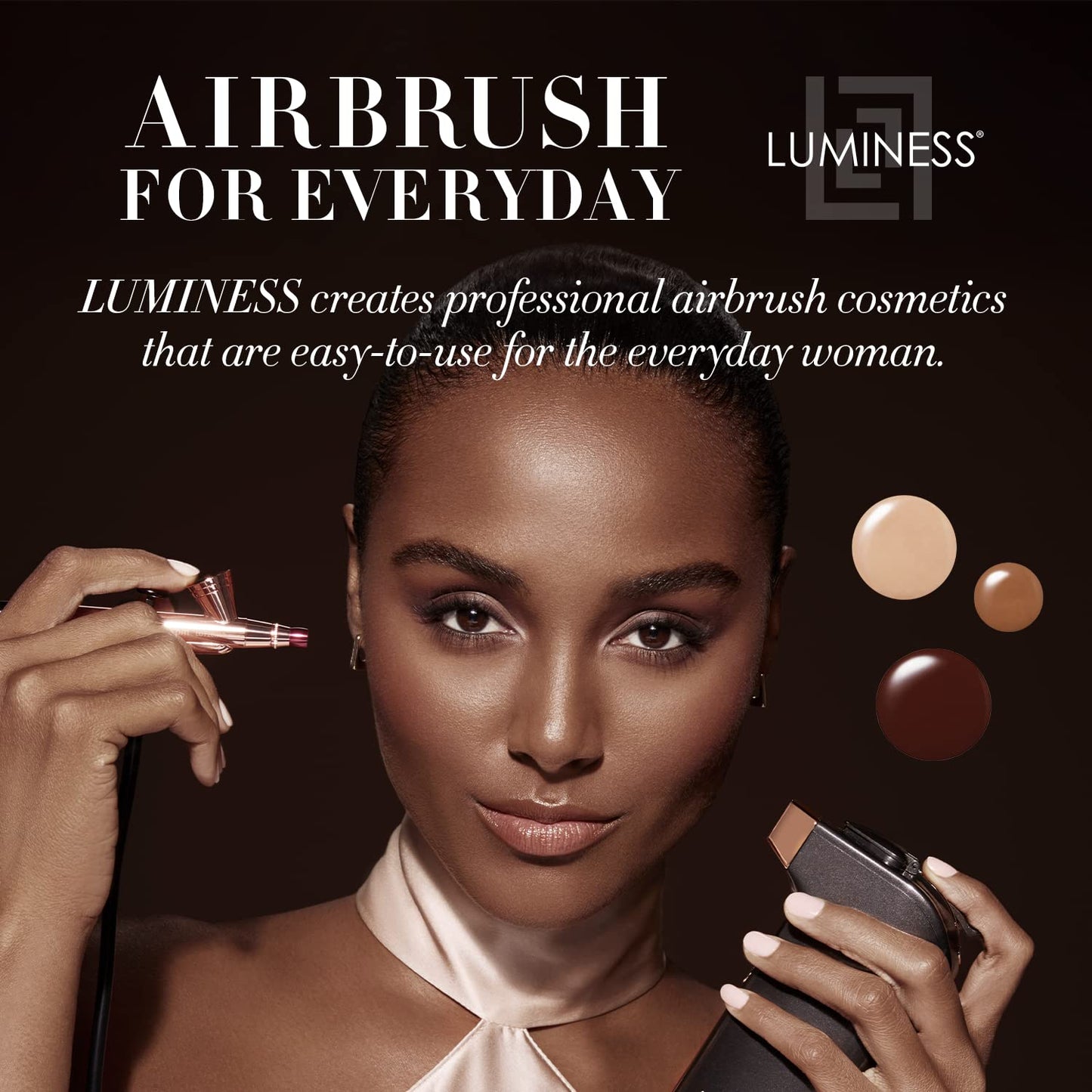Luminess Air Silk 4-In-1 Airbrush Foundation- Foundation, Shade 020 (.5 Fl Oz) - Sheer to Medium Coverage - Anti-Aging Formula Hydrates and Moisturizes - Professional Makeup Kit for Cordless Air Brush