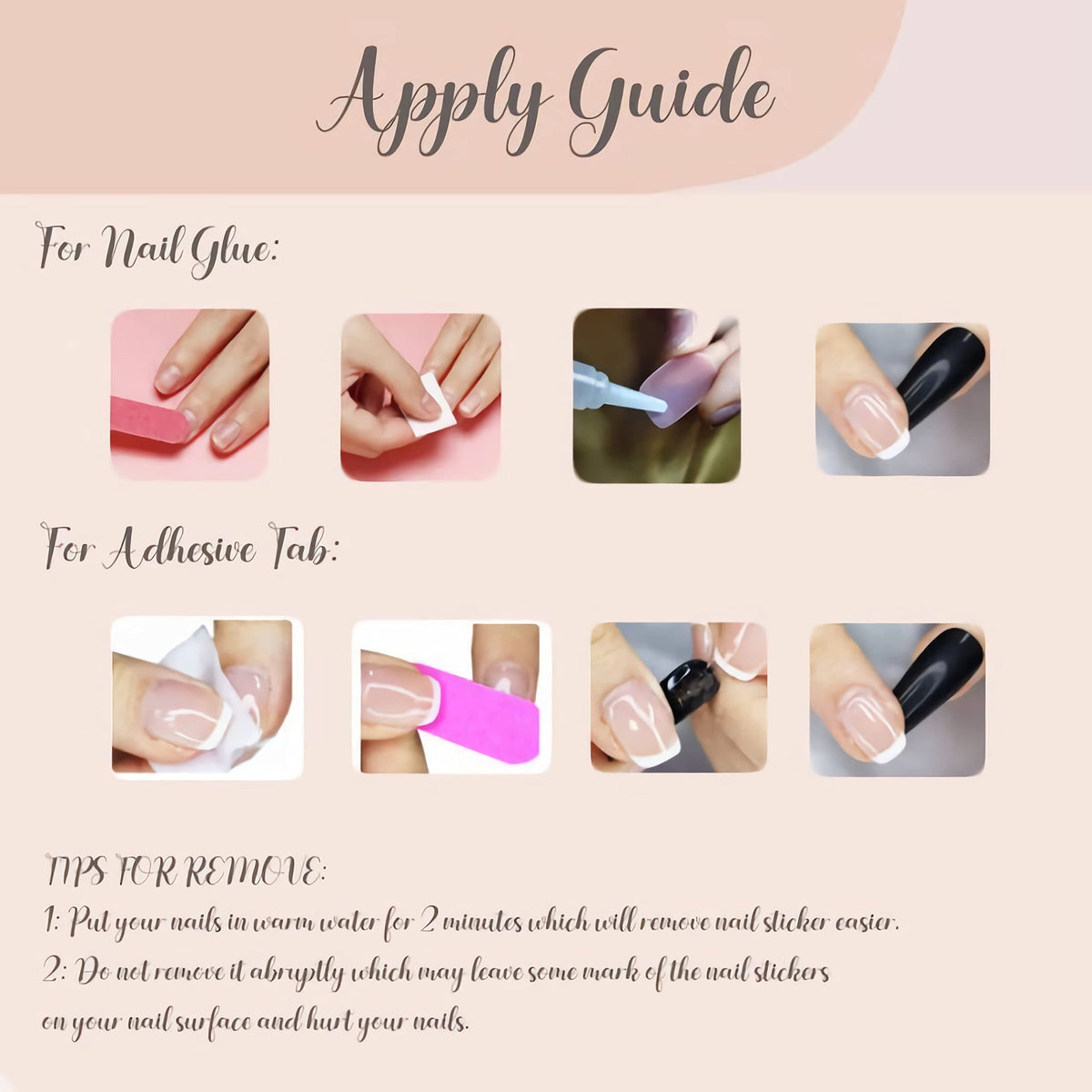 BABALAL Coffin Press on Nails Long French Fake Nails Pink Glossy Glue on Acrylic Nails with Flower Design 24Pcs