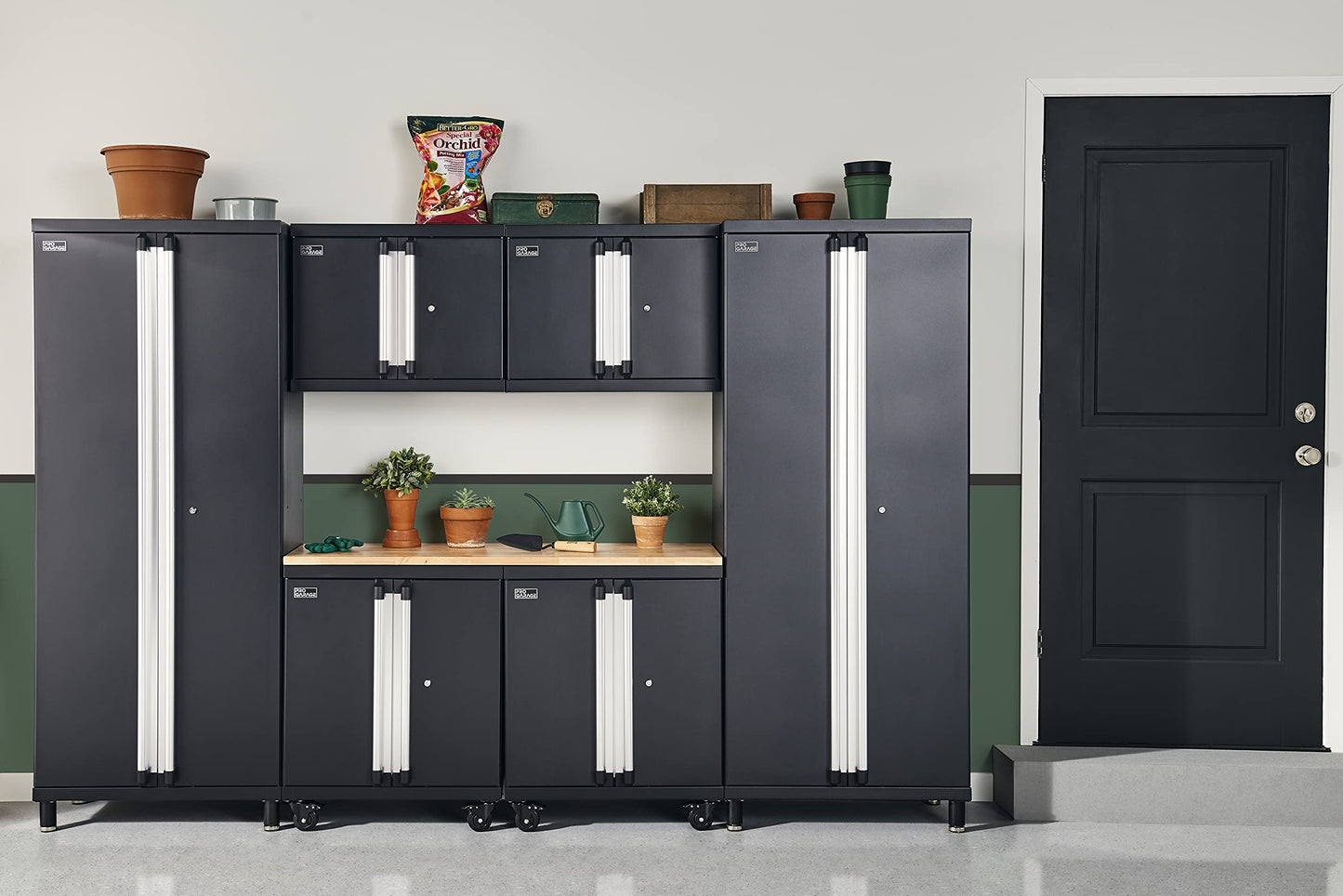 ClosetMaid ProGarage Wall Cabinet with Two Doors, Lock and Shelf, for Garage Storage, Heavy Duty Steel, Black