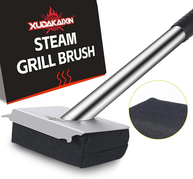 XUDAKAIXIN Bristle-Free Steam Grill Brush,No Bristle Sheddingâ Ultra Safe & Efficient BBQ Grill Cleaner for Outdoor Grill, for Men, Dad, or Any Grill Lover