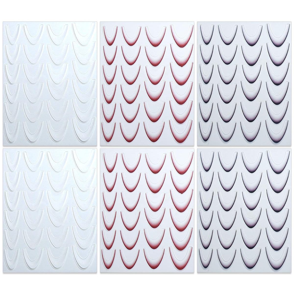 IDDFEVE 6 Sheets Gradient French Line Nail Art Stickers - Self-Adhesive Curved Stripes Nail Decals, French Tips Guides Designs for DIY Manicure (3 Colors)