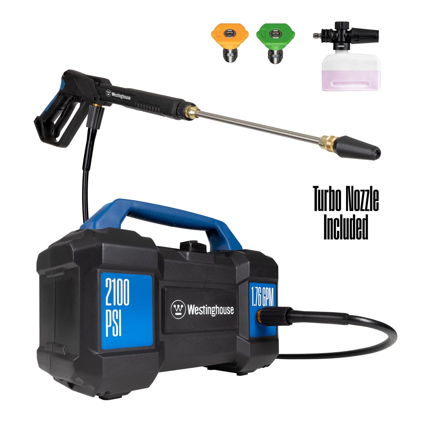 Westinghouse ePX3100v Electric Pressure Washer, 2100 Max PSI 1.76 Max GPM, Built-in Carry Handle & Universal 15” Pressure Washer Surface Cleaner Attachment