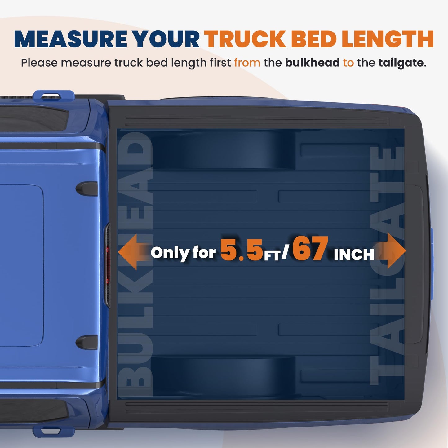 KUIPERAUTO 5.5FT Hard Tri Truck Bed Tonneau Cover Compatible for Ford F150 2009-2014 Styleside (Not for Flareside) Bed 66Inch