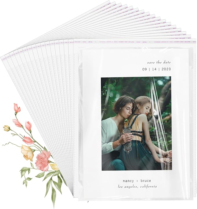 Cellophane Bags, 100 Pcs Resealable Clear Poly Bags for Clothes, Party Favors, Artwork & Decorative Wrappers(8x10)