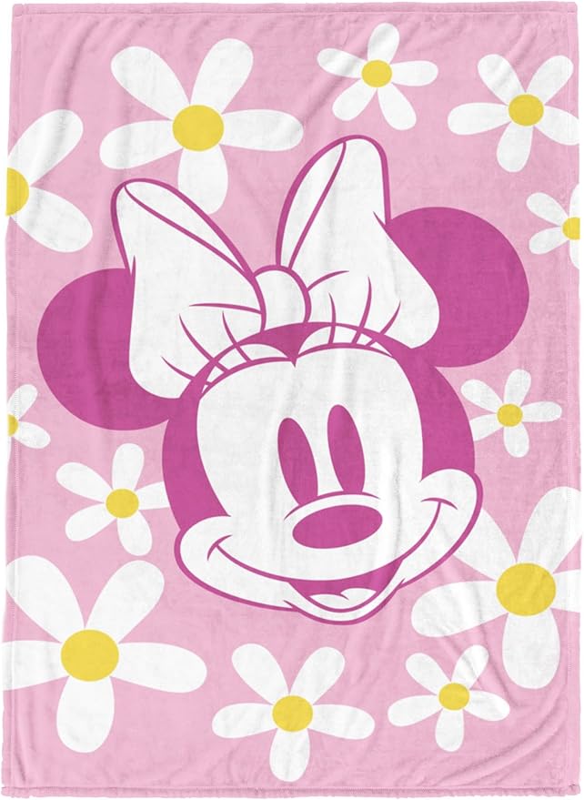 Jay Franco Kids Plush Throw Blanket â Soft & Cozy Fleece Throw for Bedroom & Couch Décor, Official Licensed Product, Pink - Minnie Mouse, 60x90 - Large Blanket