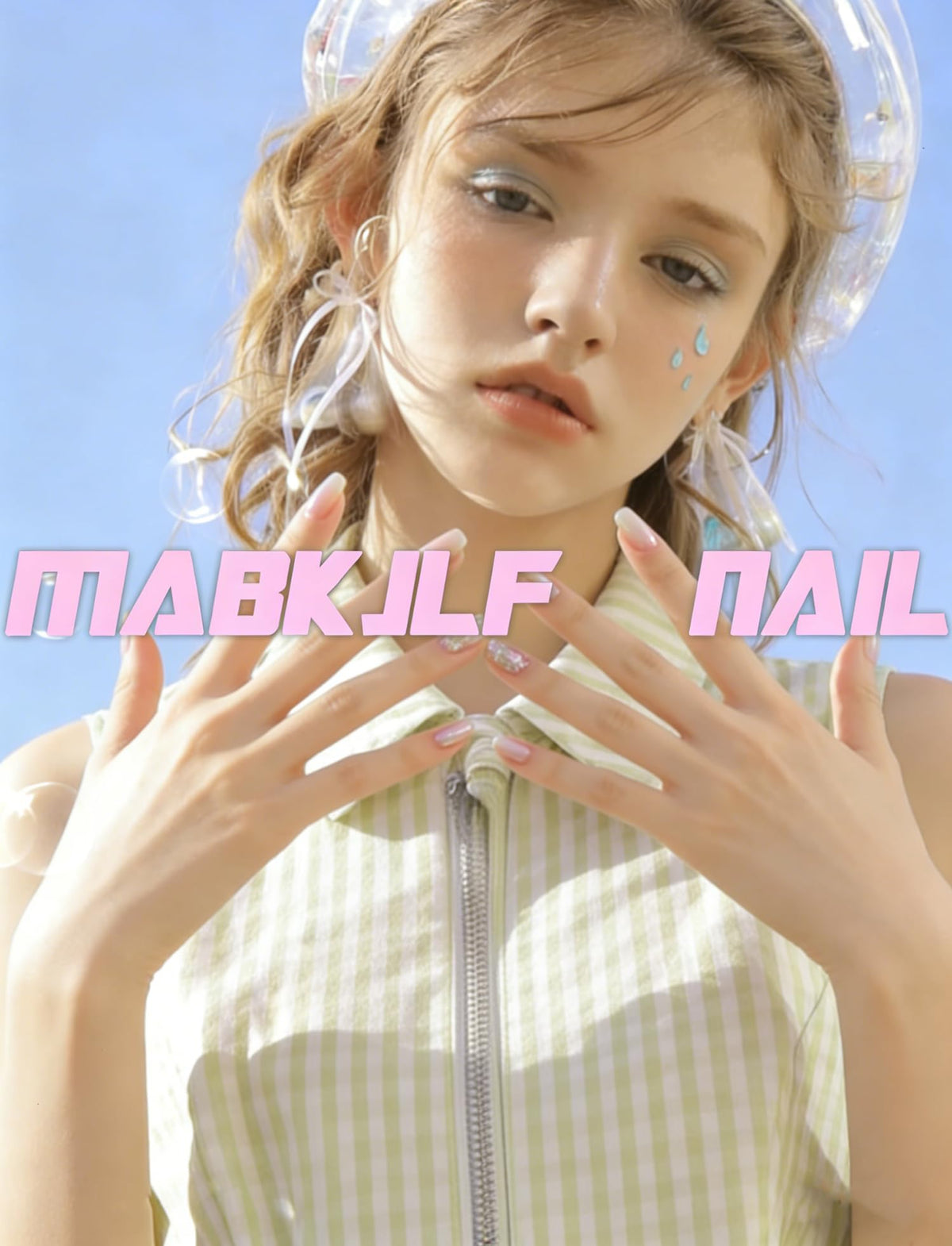Cute Press on Nails Short Square French Tip Fake Nails Flower Pearls Bow Charms False Nails with Designs MABKJLF Pink & White Glossy Glue on Nails Stick on Nails Acrylic Nails for Women Girls 24Pcs