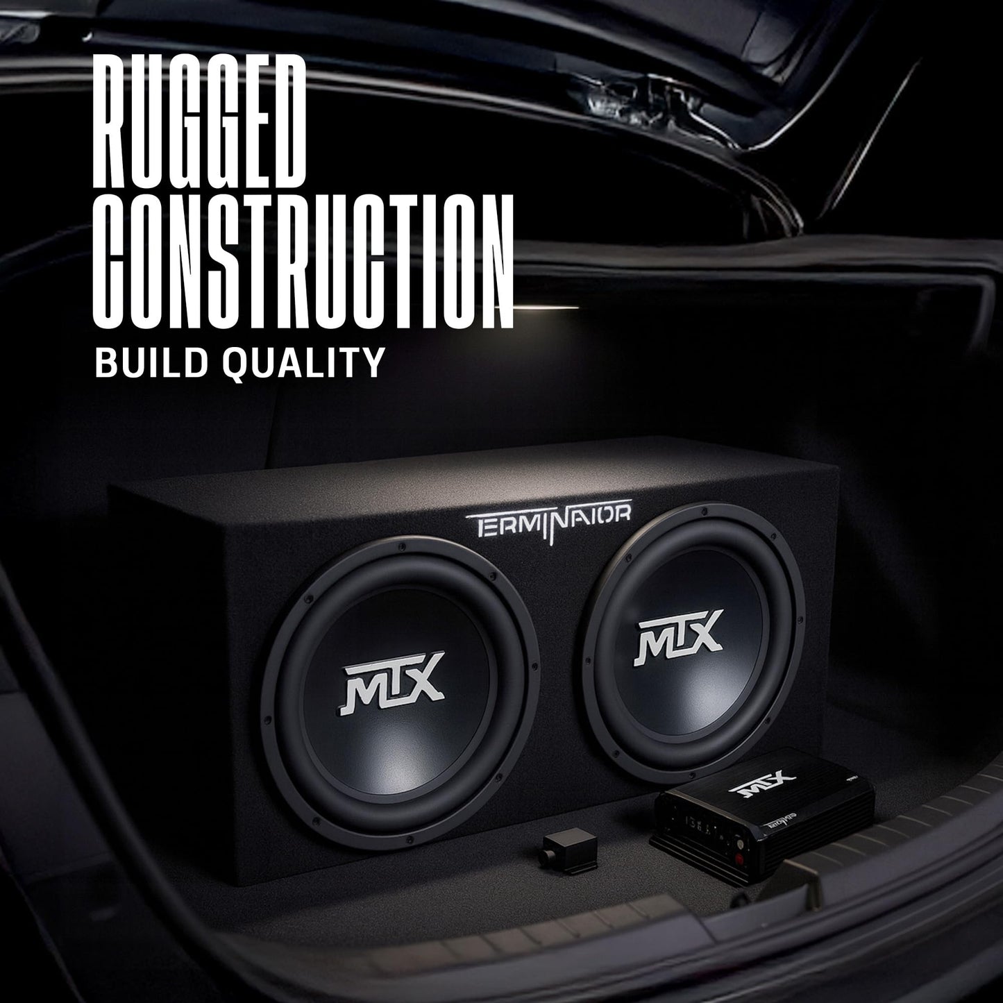 MTX 12" 1200W Dual Loaded Car Subwoofer Audio with Sub Box and Amplifier, TNP212D2