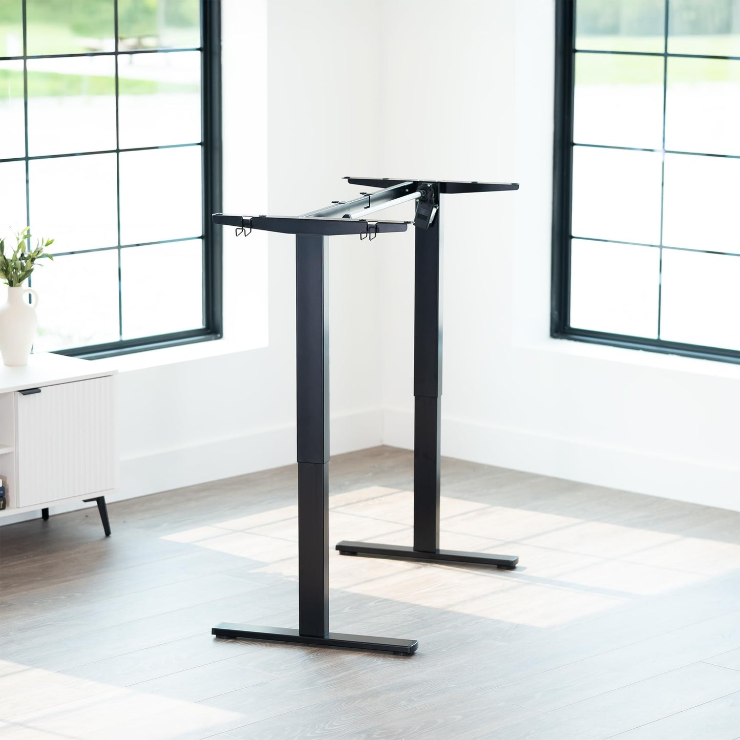 VIVO Electric Stand Up Desk Frame Workstation, Frame Only with 220 lbs Capacity, Brushless Motor Standing Height Adjustable Legs with Memory Controller, Black, DESK-V100EBY