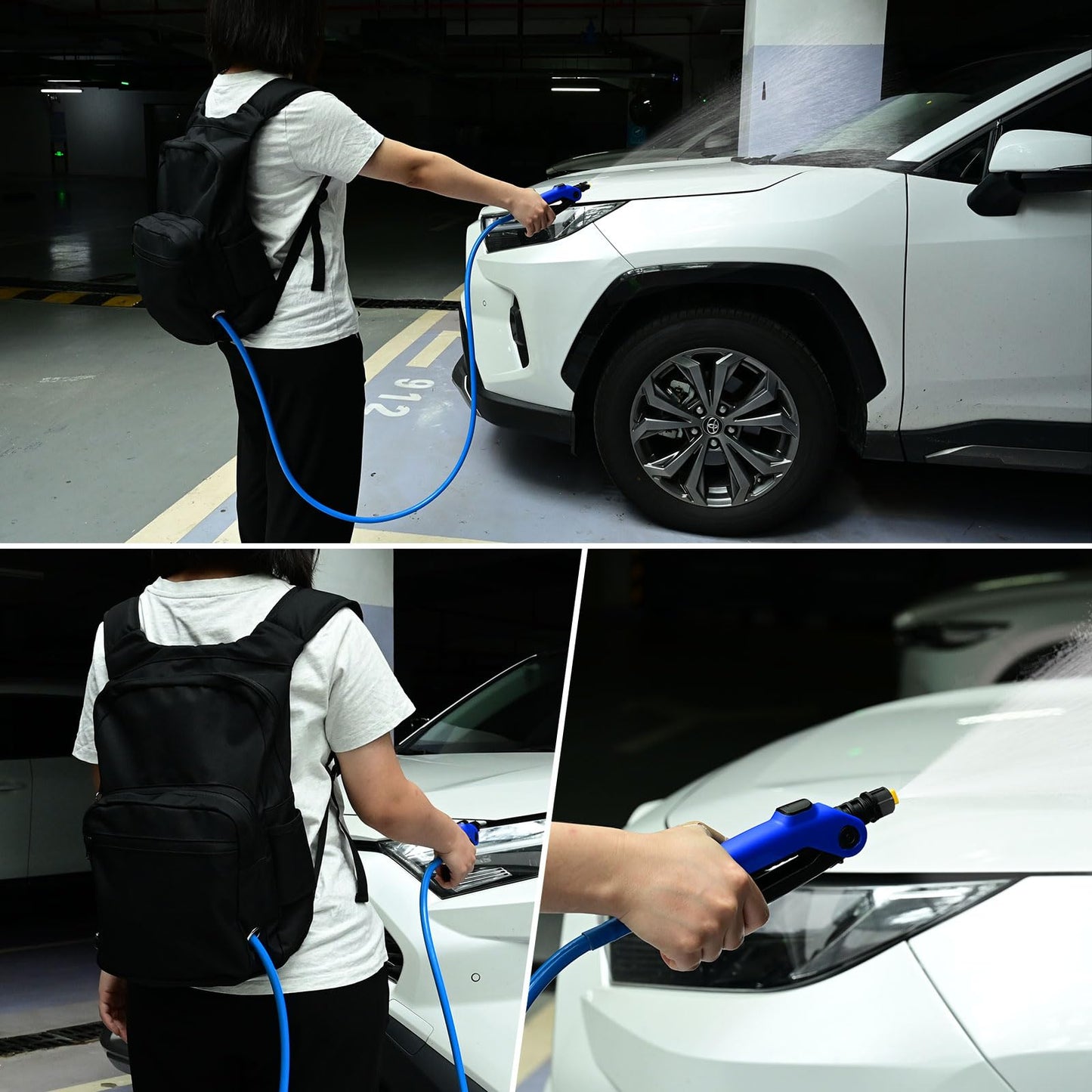 NEWISHTOOL Window Tint Backpack Sprayer, Battery Powered High Pressure Sprayer Bag for Car Tint Film PPF Installation, 6L Capacity Electric Spray Backpack with Power Pump, 3.9Ft Hose