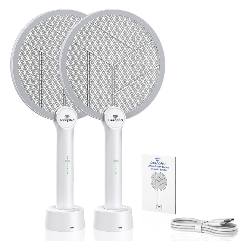 GooQand Bug Zapper Racket, 2 in 1 Mode Electric Fly Swatter USB Rechargeable, 4000V Electric Fly Zapper with 3 Layer Safety Mesh, Indoor Outdoor Electric Racket for Kitchen, Bedroom, Camping