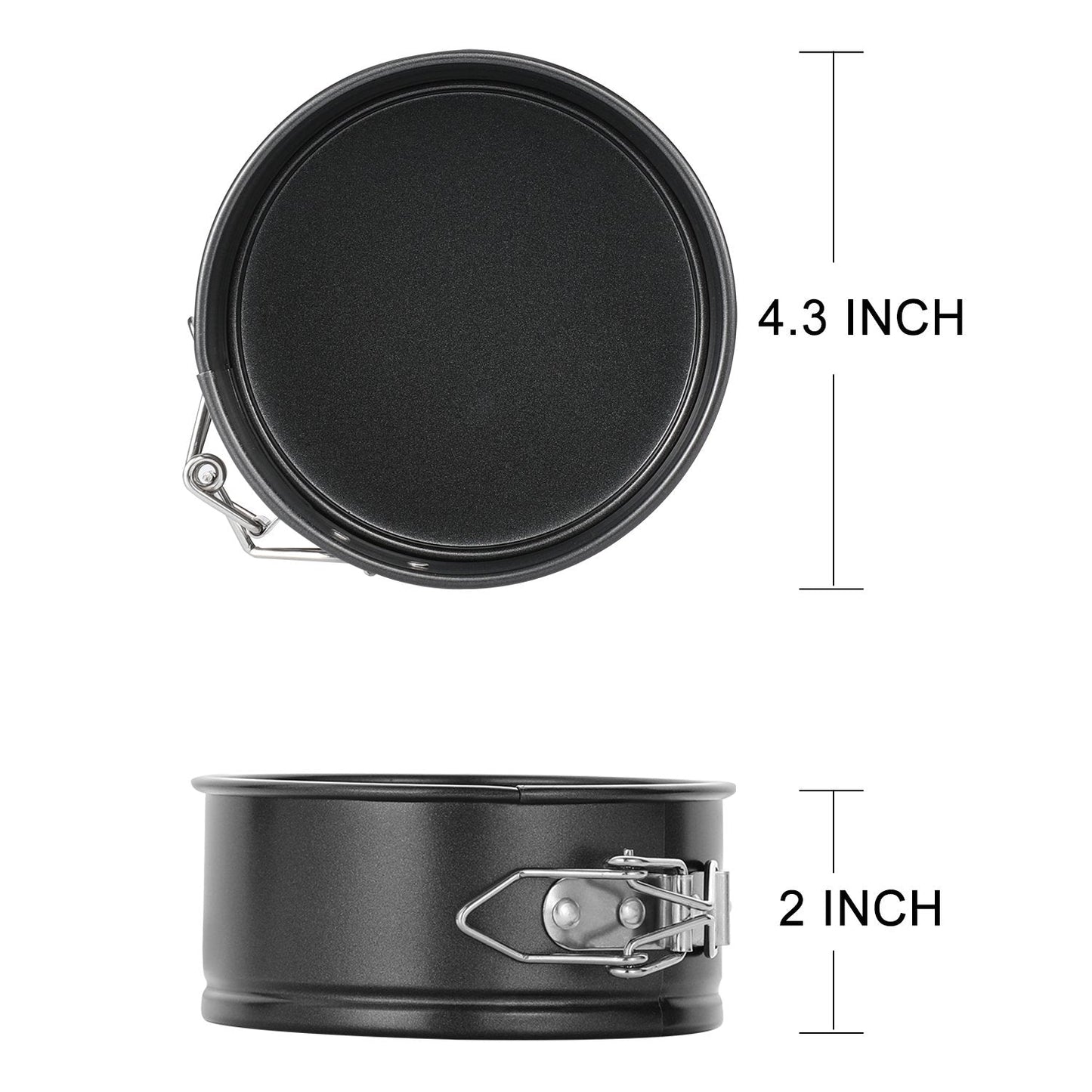 Hiware 4-Inch Mini Springform Pan Set - 4 Piece Small Nonstick Cheesecake Pan for Mini Cheesecakes, Pizzas and Quiches