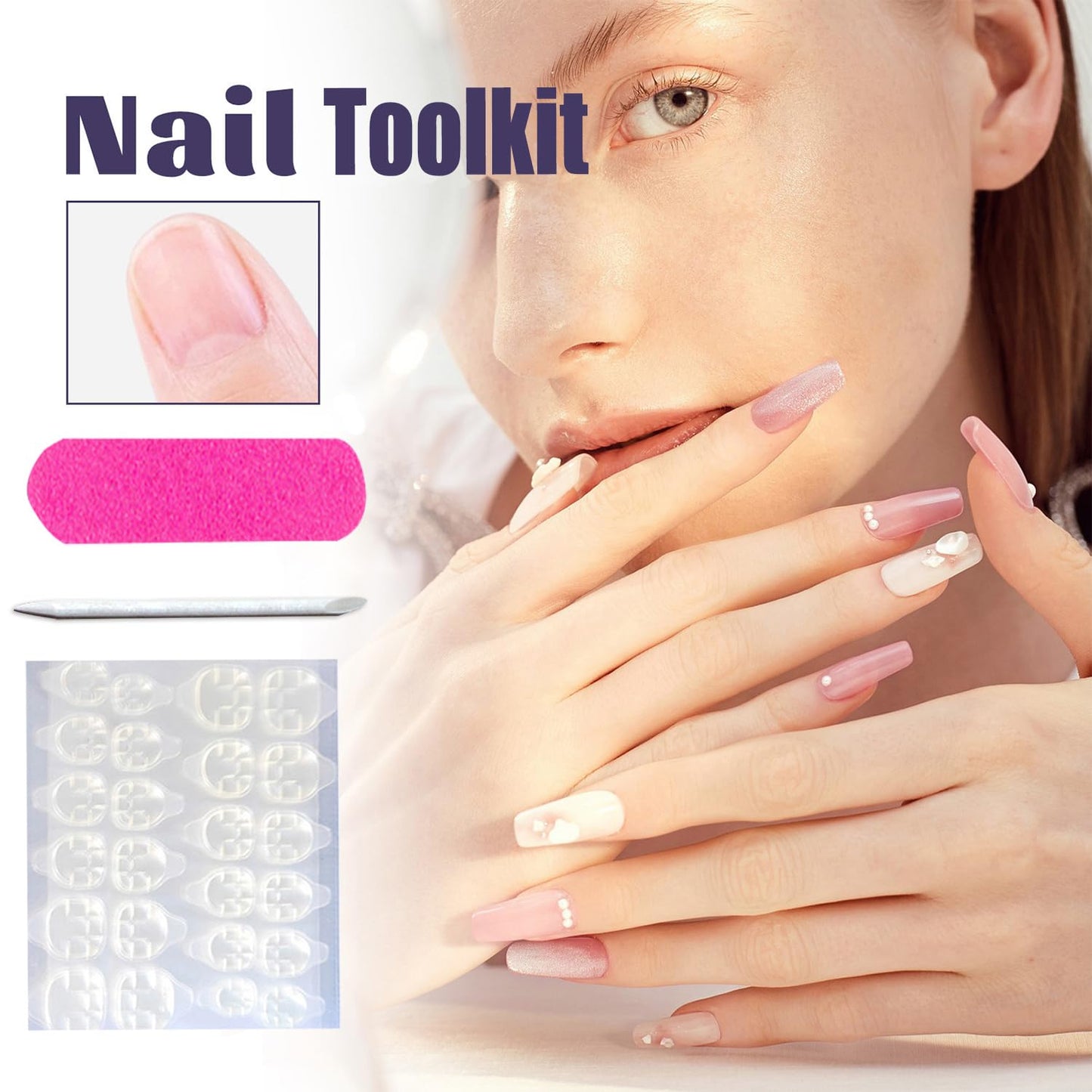 Green Press on Nails Medium Flower False Nails Ballet Shaped Acrylic Nails Colorful Floral Design Full Cover Stick on Nails Glossy Coffin Nails Reusable Glue on Nails Artificial Nails for Women 24Pcs