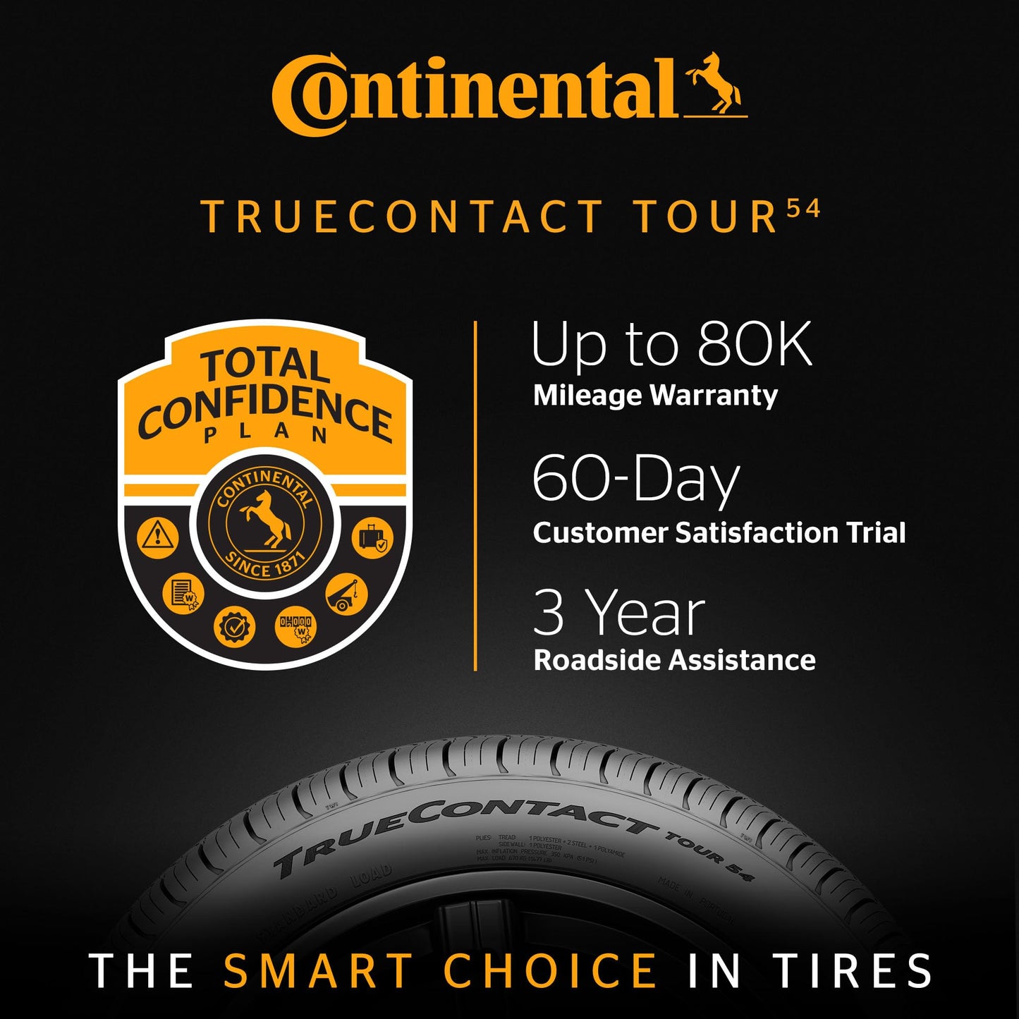 Continental TrueContact Tour 54 All Season 225/60R18 100H Passenger Tire