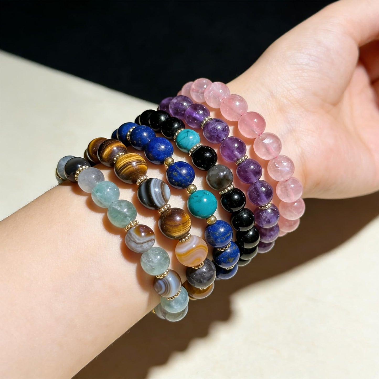 DIQIO Jade Stone Beads for Jewelry Making - 6mm Gemstone Round Loose Beads for Bracelets(58-60pcs, Watermelon Cloudy Jade)