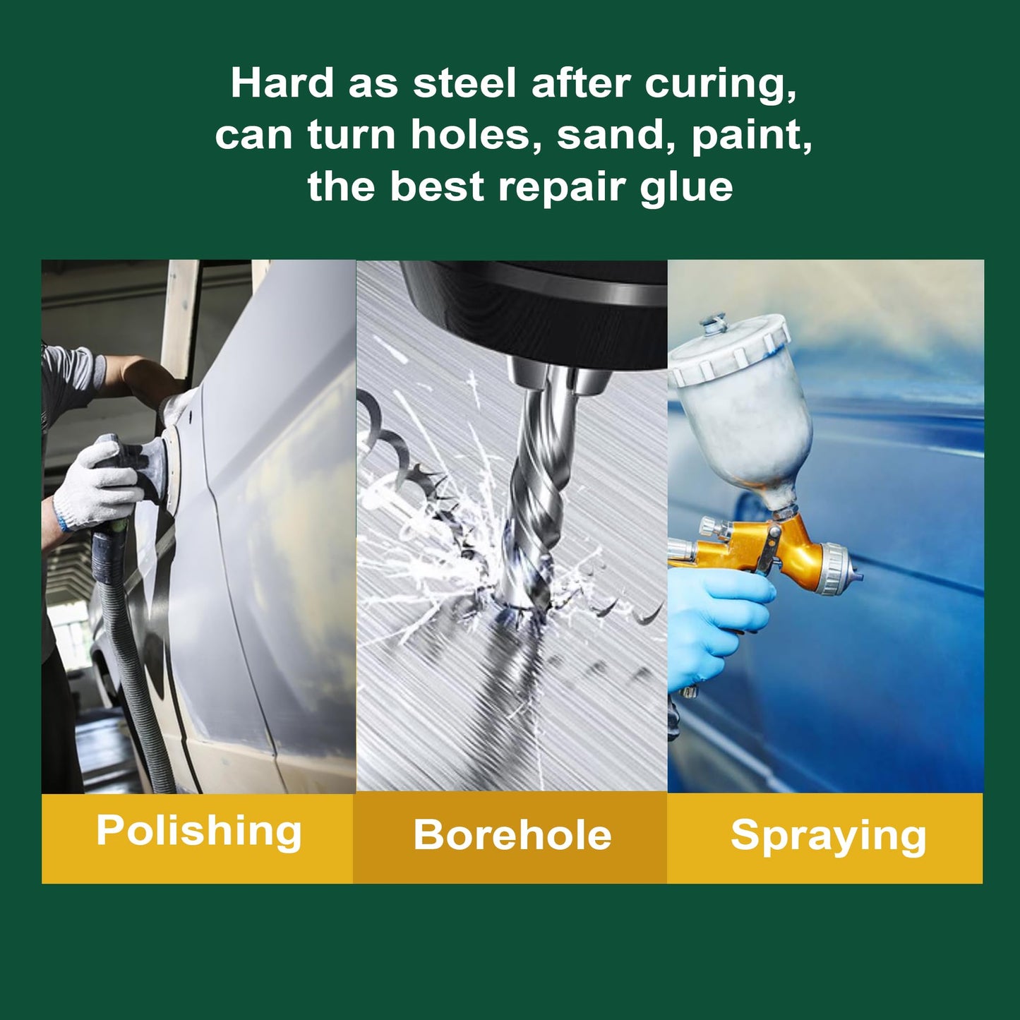 Metal Repair Glue, Muffler Repair kit, Epoxy Adhesive, Liquid Weld for Metal, for Stainless Steel, Plastics, Aluminum, Welding Metals to Metals Glue, high Strength,Heat and Water