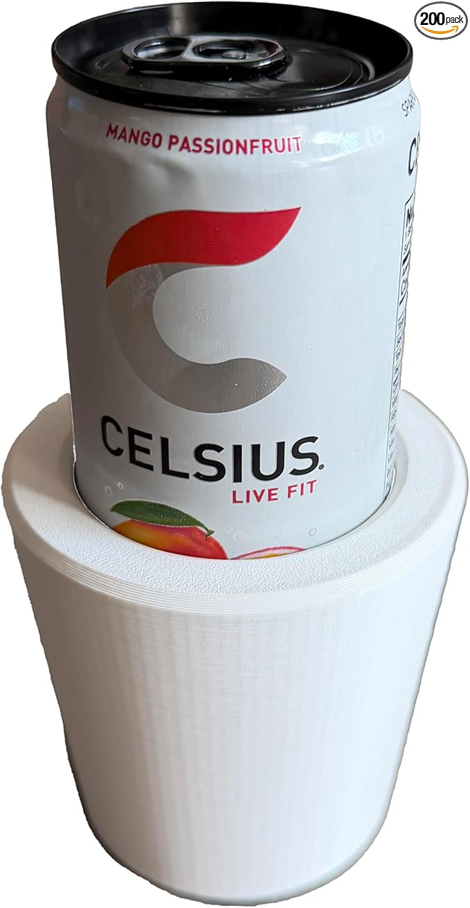 Slim Can Cup Holder Adapter (3D Printed in The USA) (White)