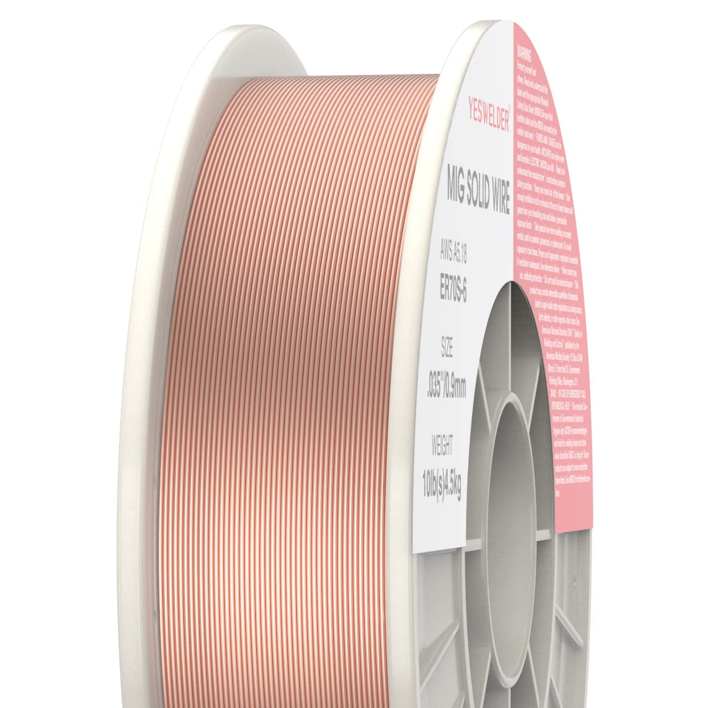 YESWELDER MIG Welding Wire, ER70S-6 Solid Carbon Steel, .035 Inch 10LB (0.9mm 4.5kg), High Feedability Strong ABS Plastic Spool MIG Wire